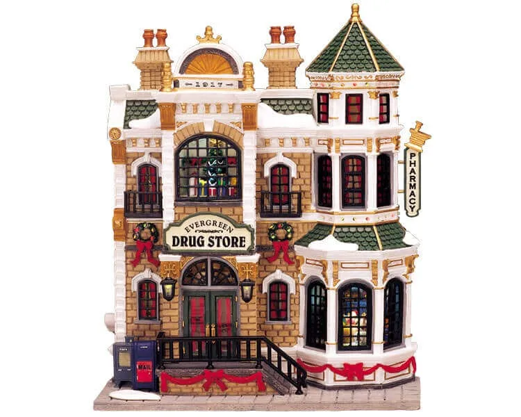 lemax-evergreen-drug-store-miniaturhaus-weihnachten image 1
