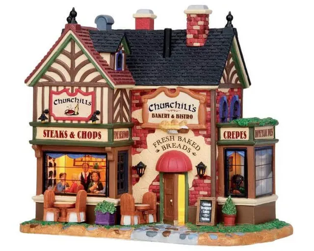 lemax-churchill-s-bakery-bistro-beleuchtetes-miniaturhaus image 1