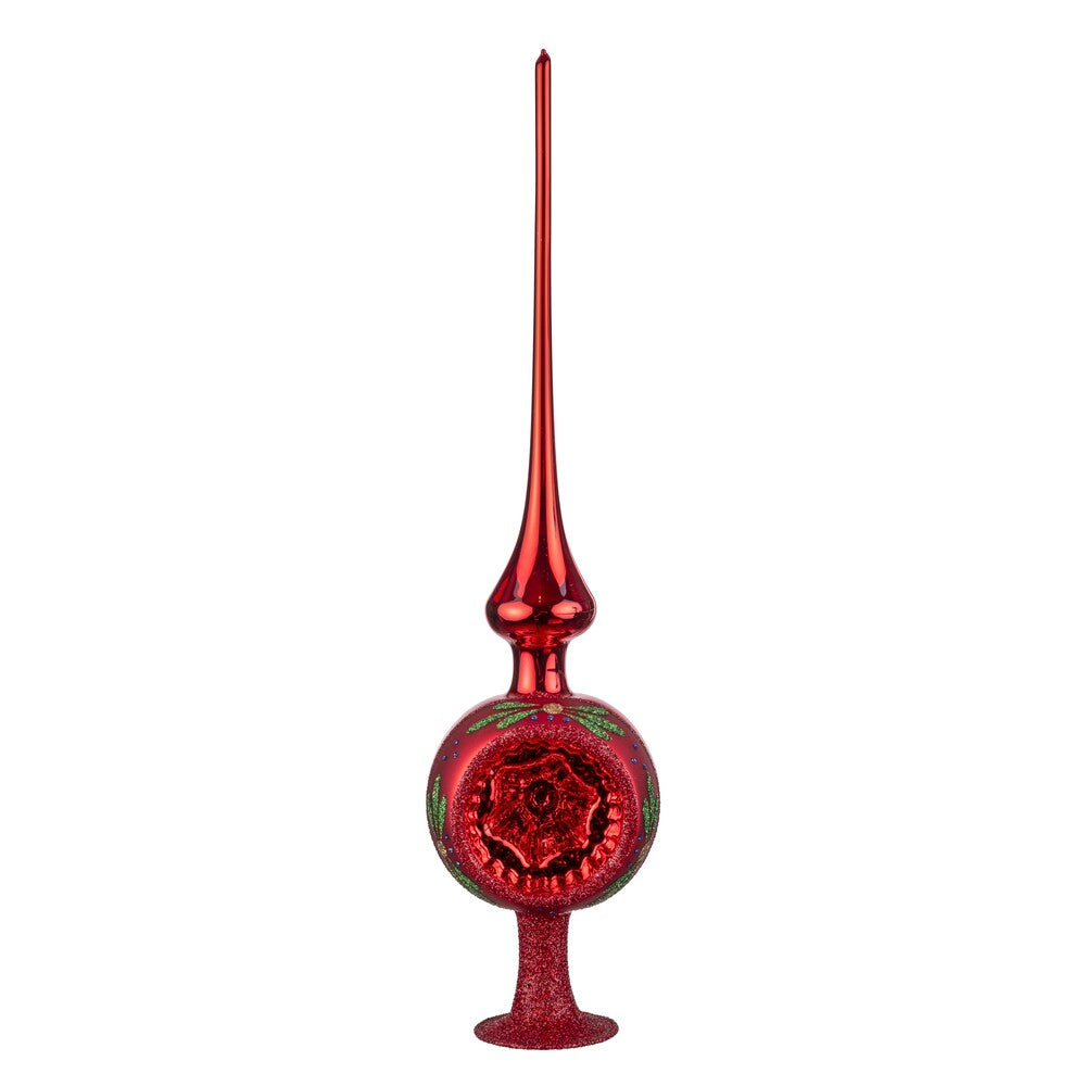 inge-glas-bl-tenglanz-christbaumspitze-33-cm-rot-glanz image 1
