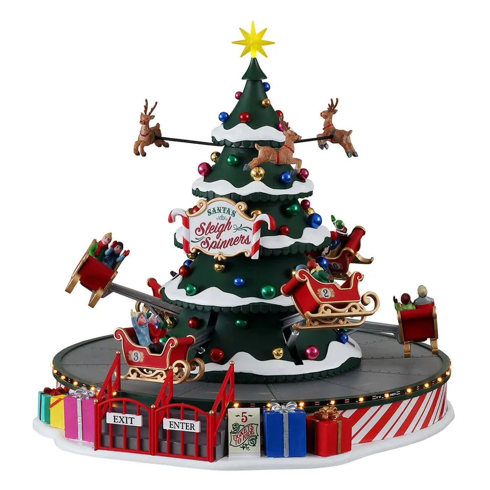 lemax-santa-s-sleigh-spinners-karussell-fahrgesch-ft-carnival-village image 1