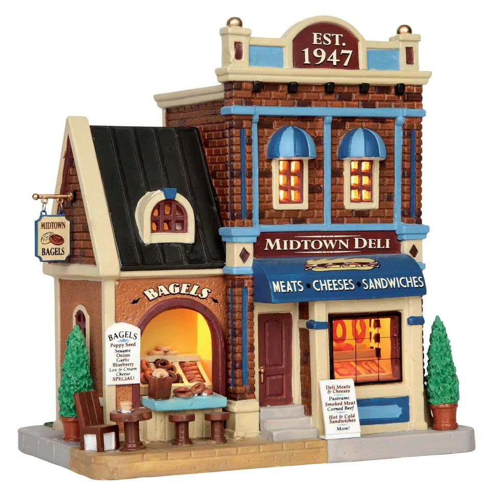 lemax-midtown-deli-bagels-beleuchtetes-miniatur-shophaus image 1