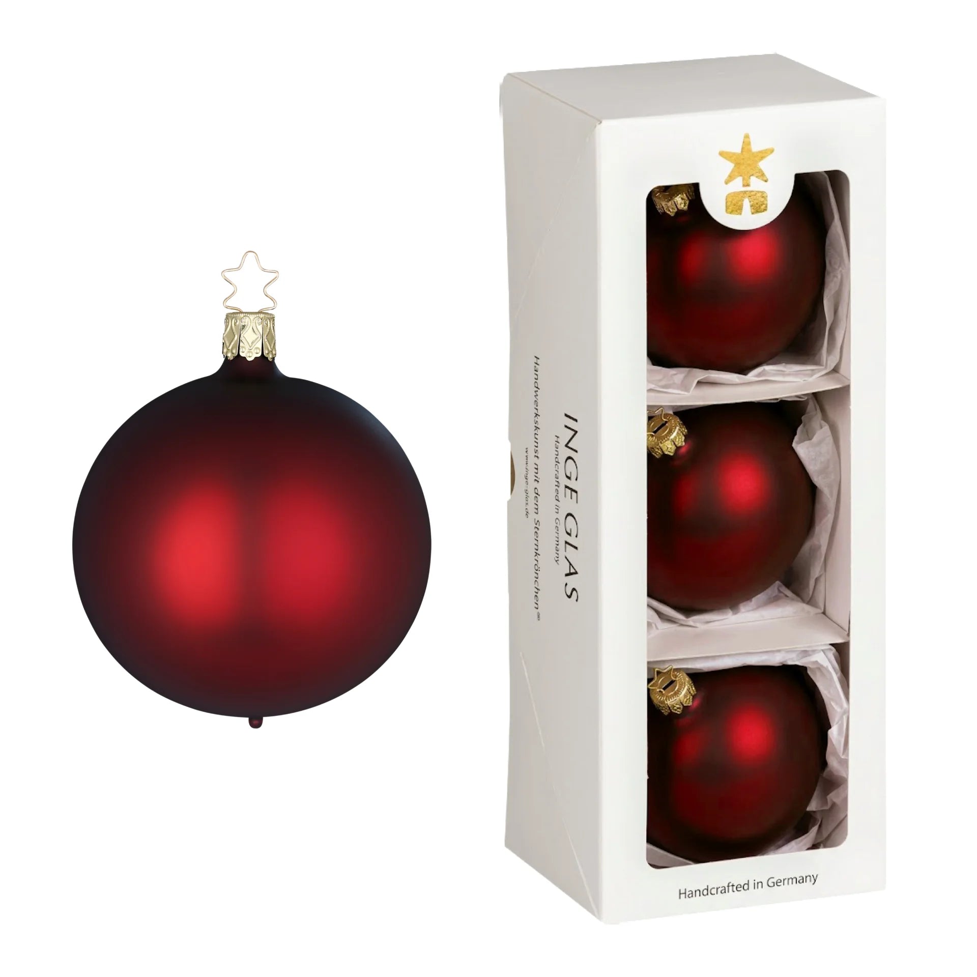 inge-glas-kugeln-imperialrot-matt-christbaumkugel-aus-glas-8-cm image 1