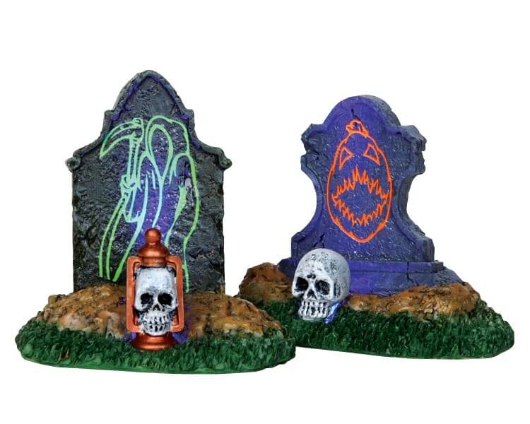 lemax-backlit-tombstones-spooky-town-deko image 1
