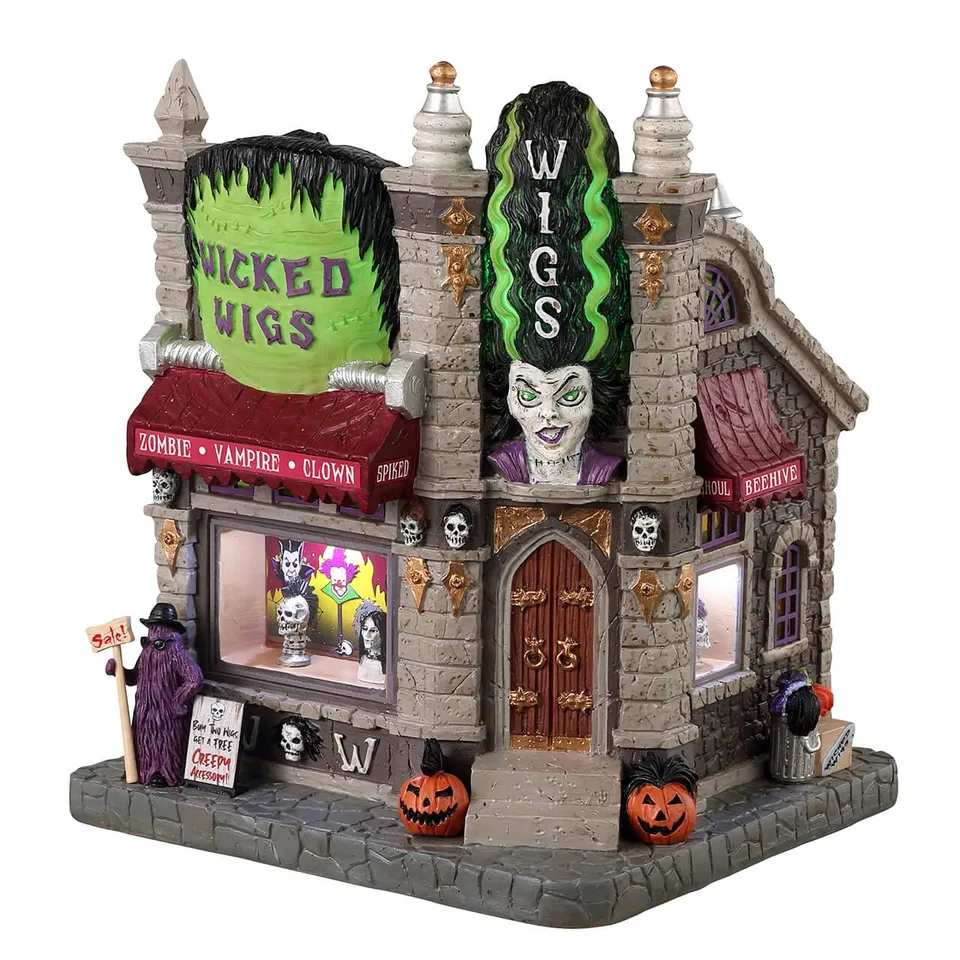 lemax-wicked-wigs-spooky-town-miniaturhaus-halloween image 1