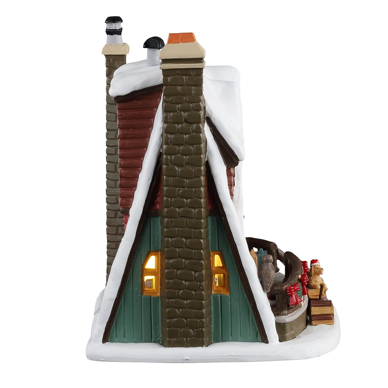 lemax-mountain-holiday-reunion-a-frame-bergh-tte-miniaturhaus image 2
