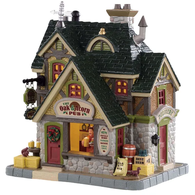 lemax-the-oak-and-acorn-pub-beleuchtetes-dorf-pub-haus image 1