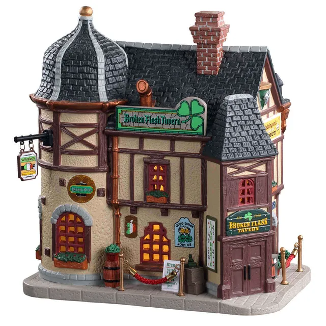 lemax-broken-flask-tavern-beleuchtetes-irish-pub-caddington-village image 1