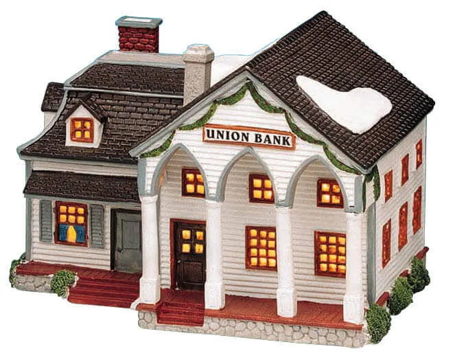 lemax-union-bank-beleuchtetes-miniaturhaus-dorfgeb-ude image 1