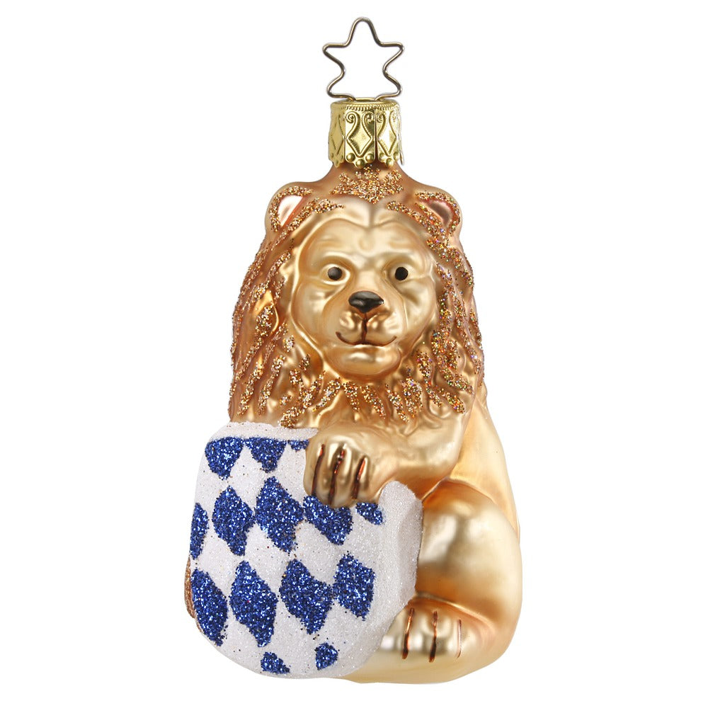 inge-glas-bayerischer-l-we-christbaumkugel-9-5-cm-gold image 1