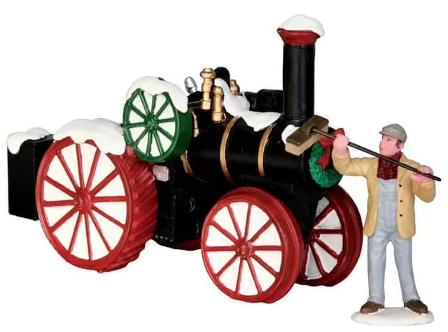 lemax-snowy-steam-tractor-weihnachtsdorf-fahrzeug image 1