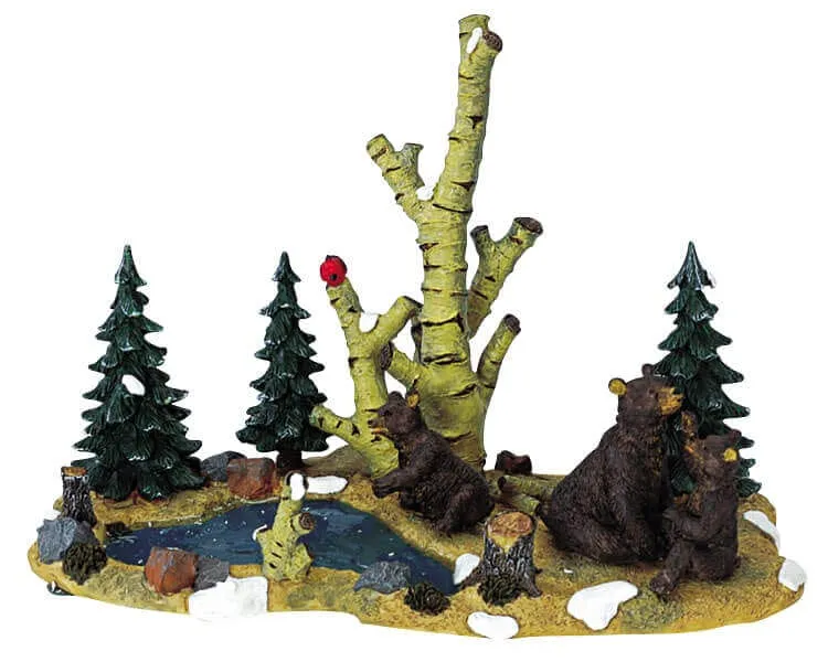 lemax-mama-bear-and-cubs-b-ren-tierfiguren-set-miniatur image 1