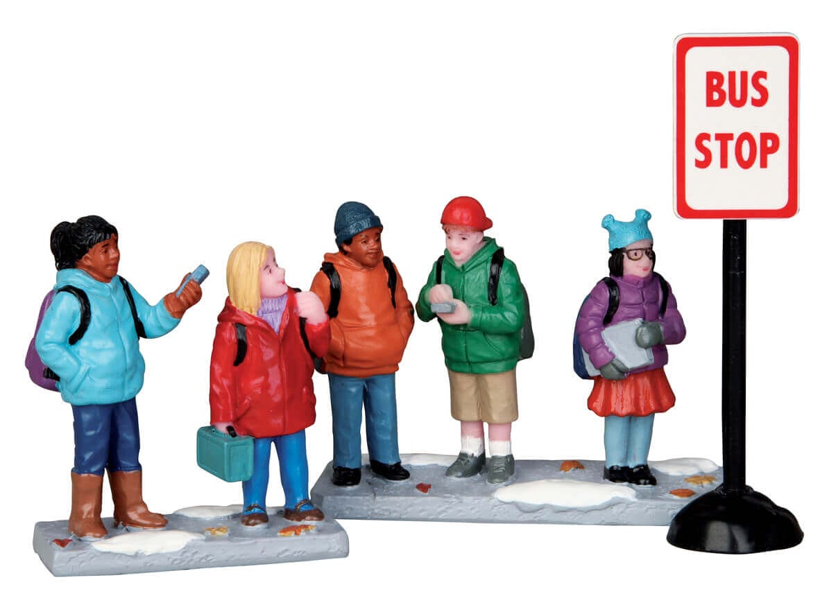 lemax-bus-stop-set-of-3-miniatur-bushaltestelle-3-teilig image 1