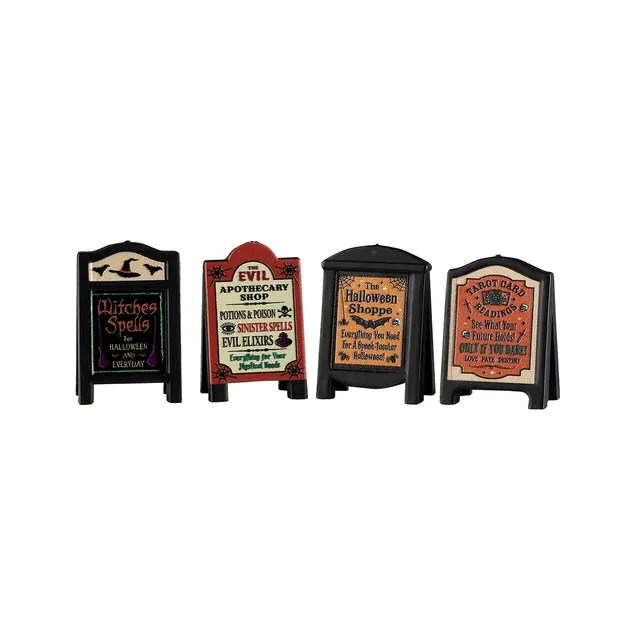 lemax-evil-signs-spooky-town-deko-schilder-set image 1