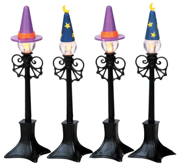 lemax-witch-wizard-street-lamp-spooky-town-stra-enlaterne image 1