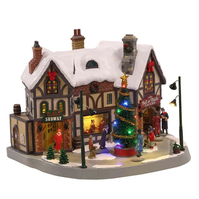 lemax-the-bell-thistle-tavern-miniaturgeb-ude-caddington image 1