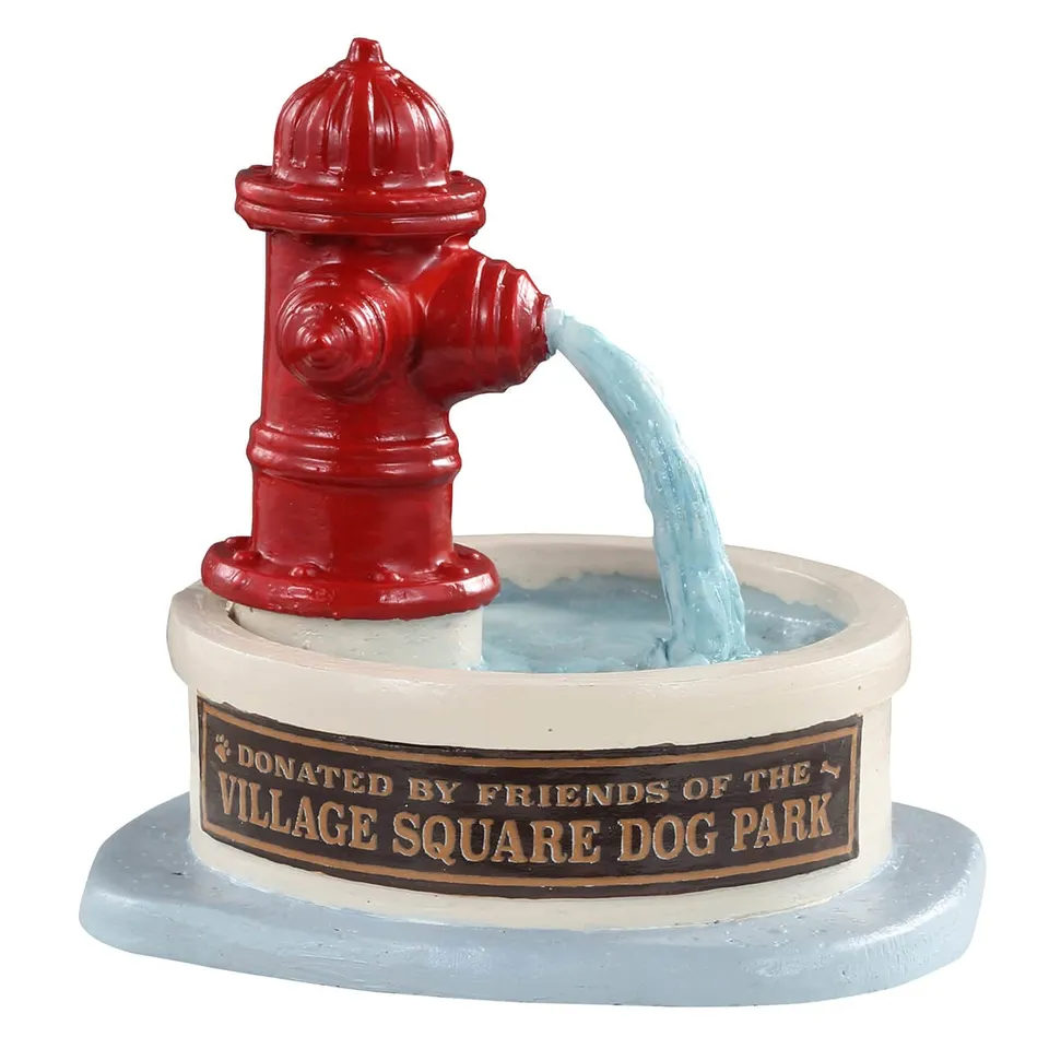 lemax-dog-park-water-fountain-hydrant-miniatur-zubeh-r image 1