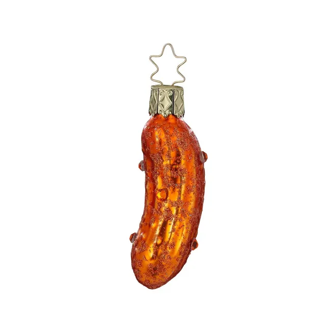 inge-glas-fancy-pickle-gurke-christbaumkugel-orange-7-cm image 1