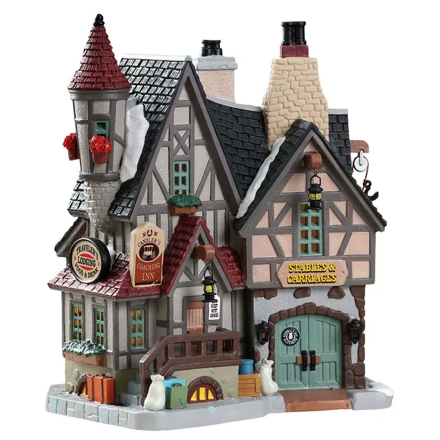 lemax-candlers-coaching-inn-beleuchtetes-dorfhaus-caddington image 1
