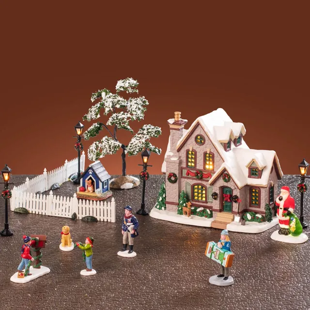 lemax-white-christmas-set-miniatur-set-haus-und-figuren image 1