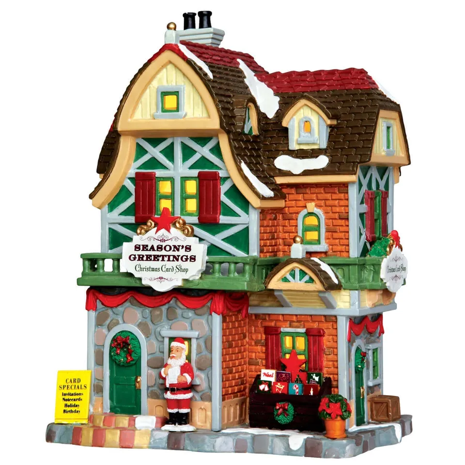 lemax-season-s-greetings-christmas-card-shop-miniaturladen-f-r-weihnachtsdorf image 1