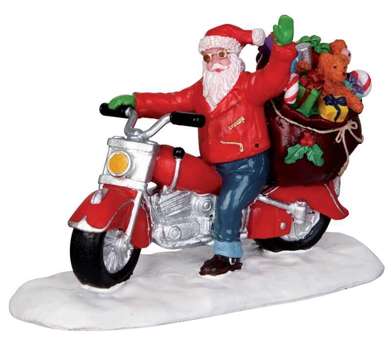 lemax-santa-s-ride-miniatur-weihnachtsmann-auf-fahrt-f-r-weihnachtsd-rfer image 1