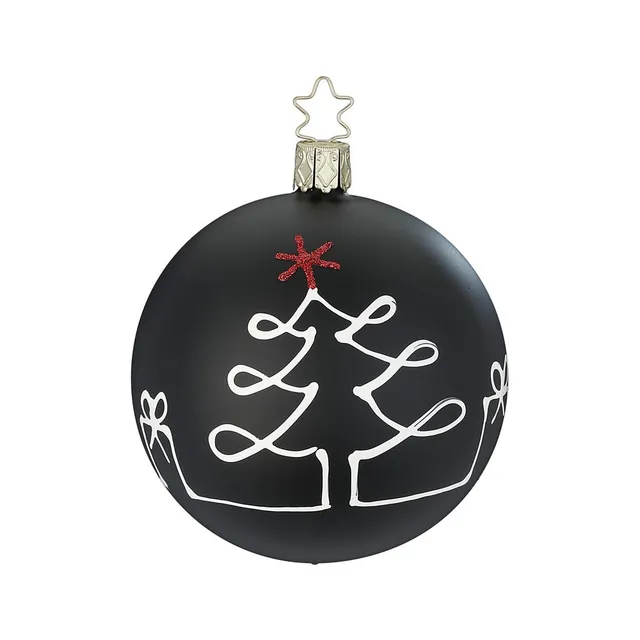 inge-glas-manufaktur-weihnachtsbescherung-christbaumkugel-8-cm-schwarz image 1