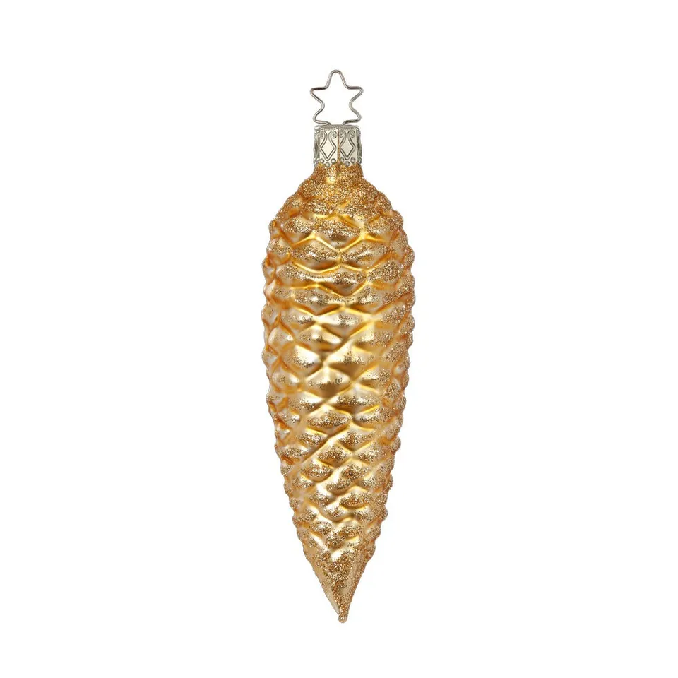 inge-glas-goldener-zapfen-christbaumkugel-13-5-cm image 1