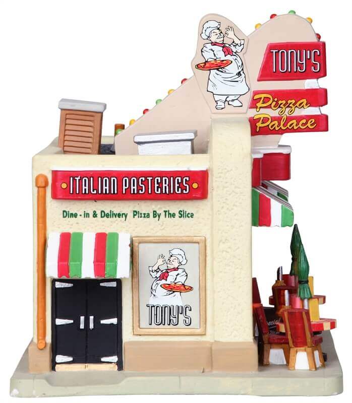 lemax-tony-s-pizza-palace-beleuchtetes-miniaturhaus-f-r-weihnachtsdorf image 2