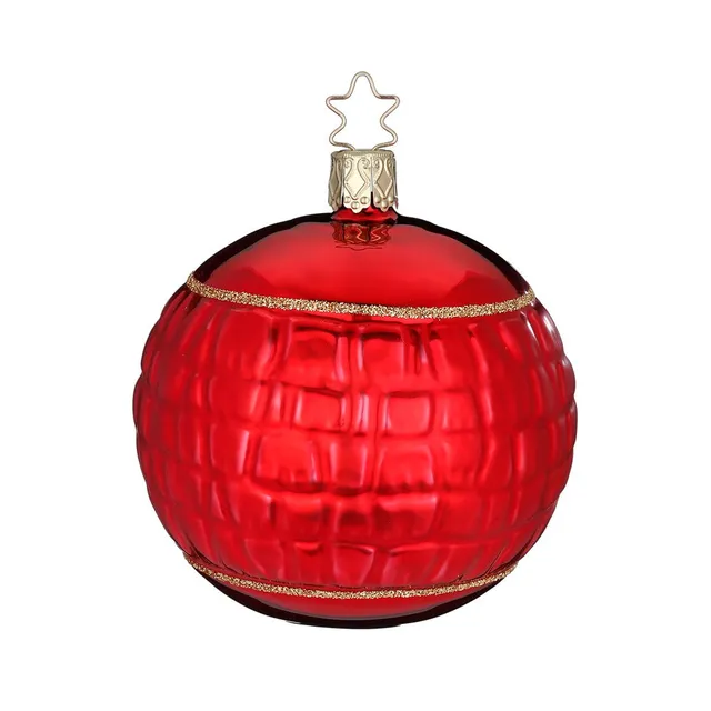 inge-glas-rotes-leder-8-5-cm-christbaumkugel-aus-glas image 1