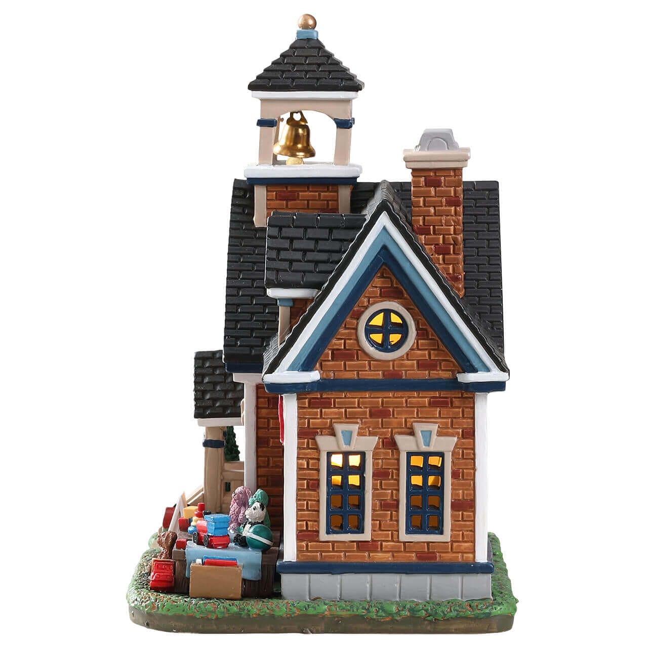 lemax-oak-hill-school-beleuchtetes-miniatur-schulhaus-f-r-sammlerdorf image 2