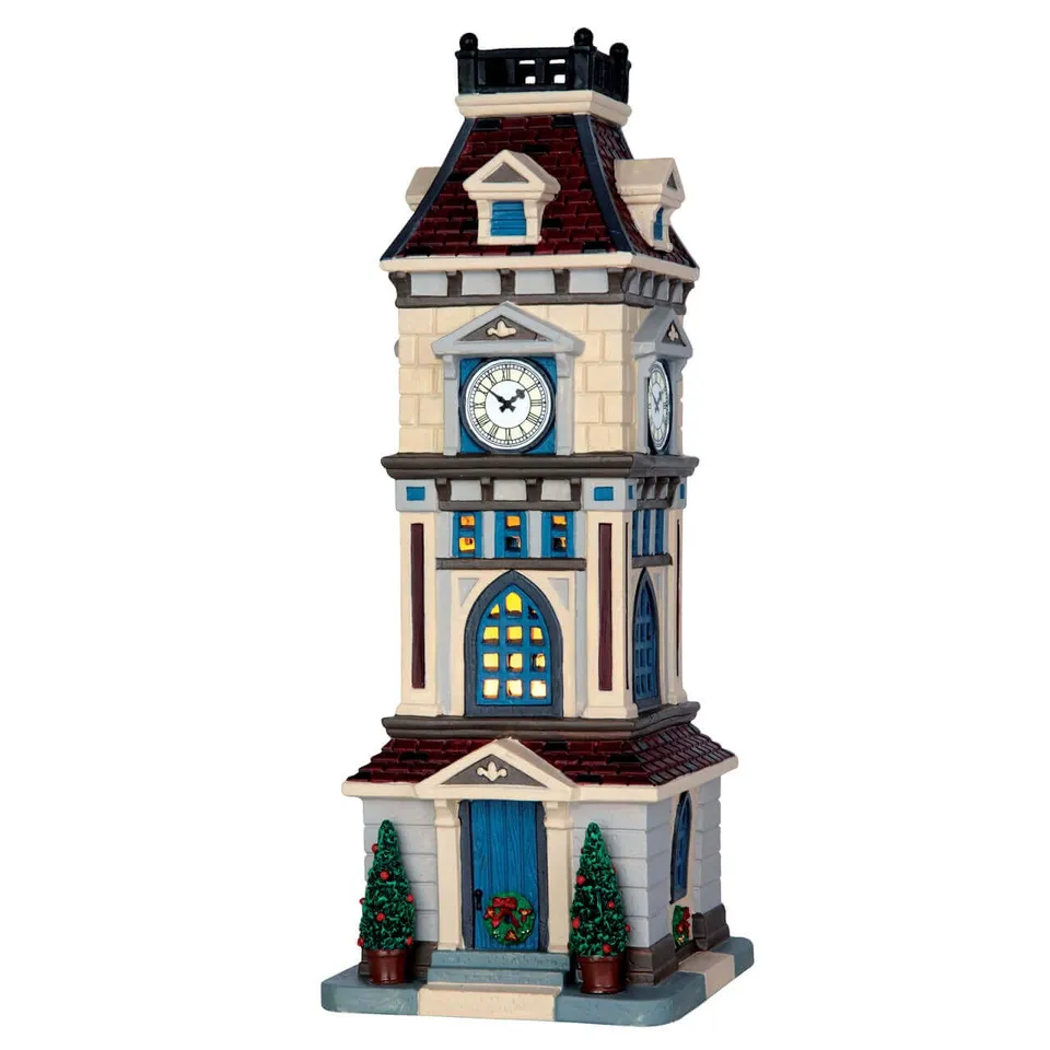 lemax-holidays-seasons-clock-tower-uhrturm-modell-f-r-die-weihnachtslandschaft image 1