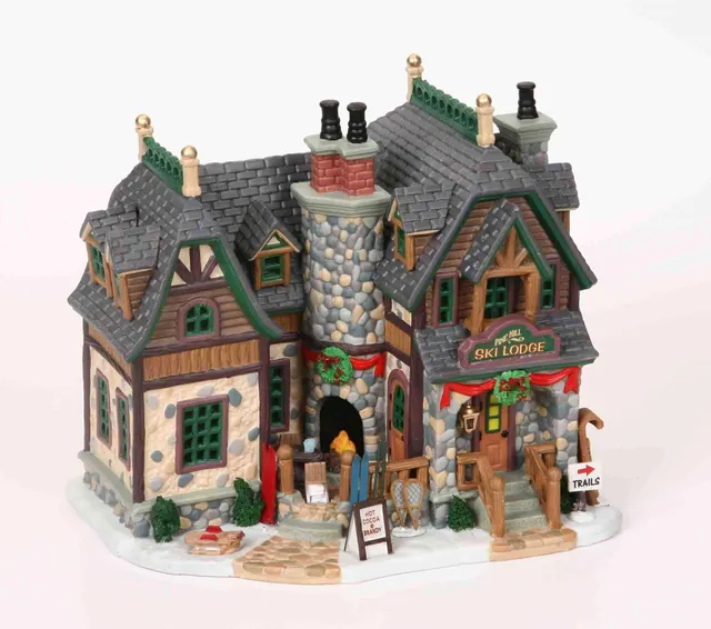 lemax-pine-hill-ski-lodge-miniatur-haus-winter image 1