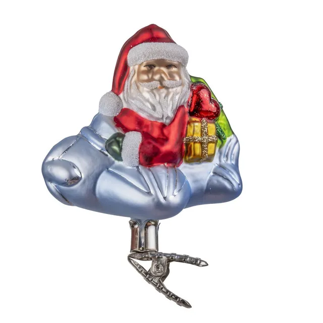 inge-glas-santa-jet-flugzeug-christbaumkugel-aus-glas-8-cm image 1