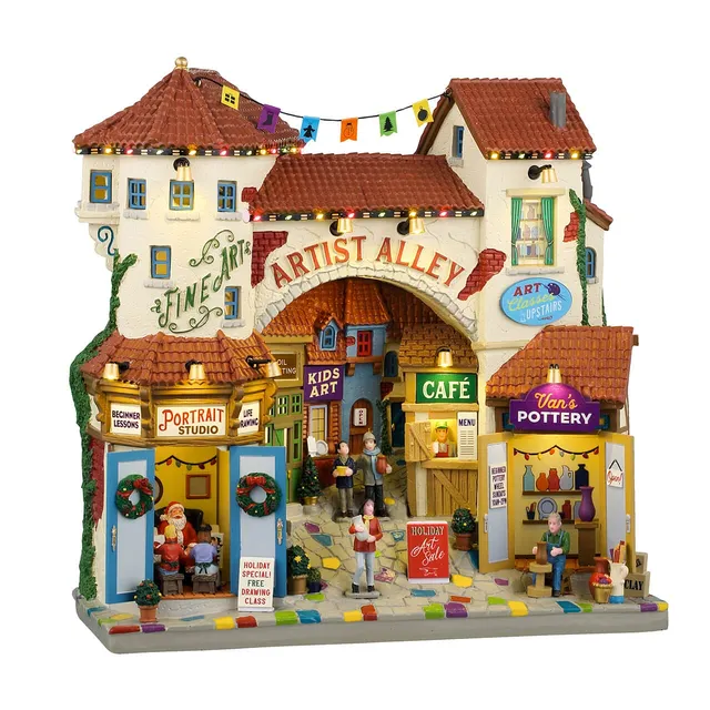 lemax-artist-alley-miniaturhaus-kreativviertel-caddington image 1