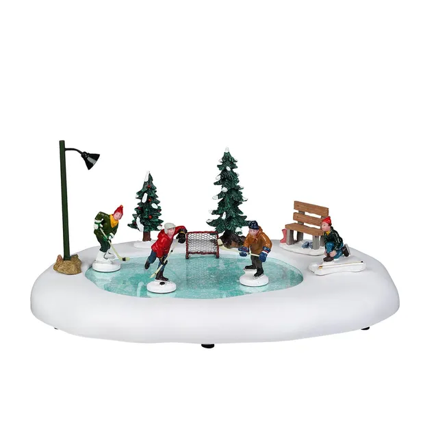lemax-after-school-hockey-match-bewegte-miniatur-eisszene-caddington image 1