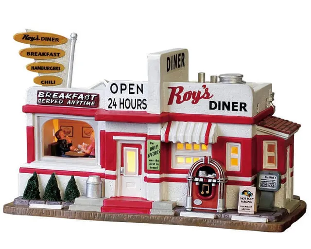 lemax-roy-s-diner-miniatur-american-diner-haus-f-r-weihnachtsdorf image 1