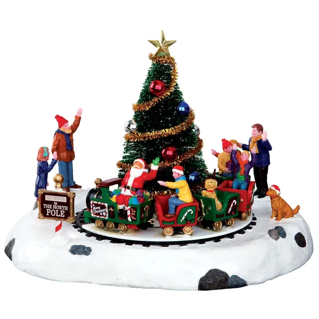 lemax-santa-s-kiddie-train-weihnachtszug-mit-santa-kindern-um-den-weihnachtsbaum image 1