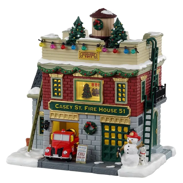 lemax-casey-st-firehouse-51-weihnachtsdorf-feuerwehrhaus image 1