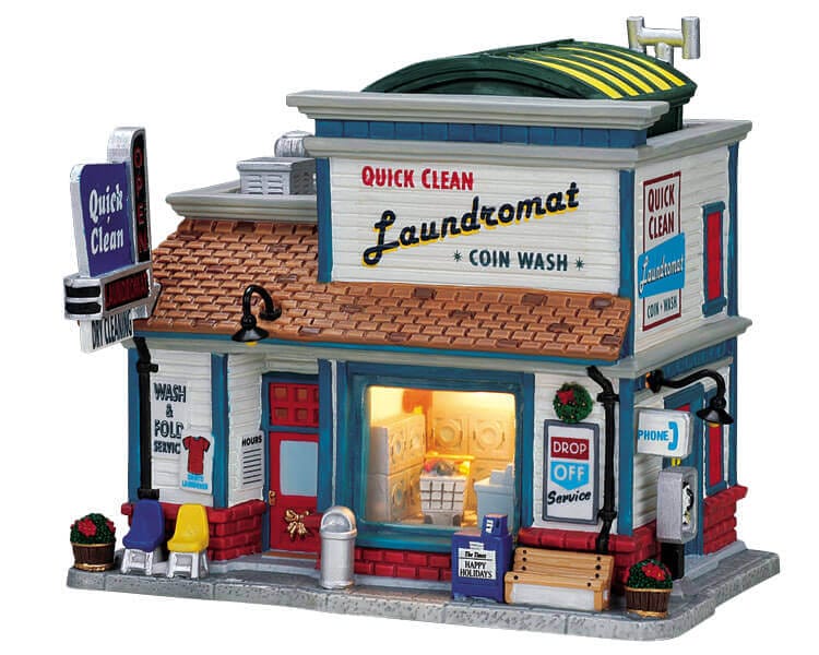 lemax-quick-clean-laundromat-beleuchtetes-miniatur-geb-ude image 1