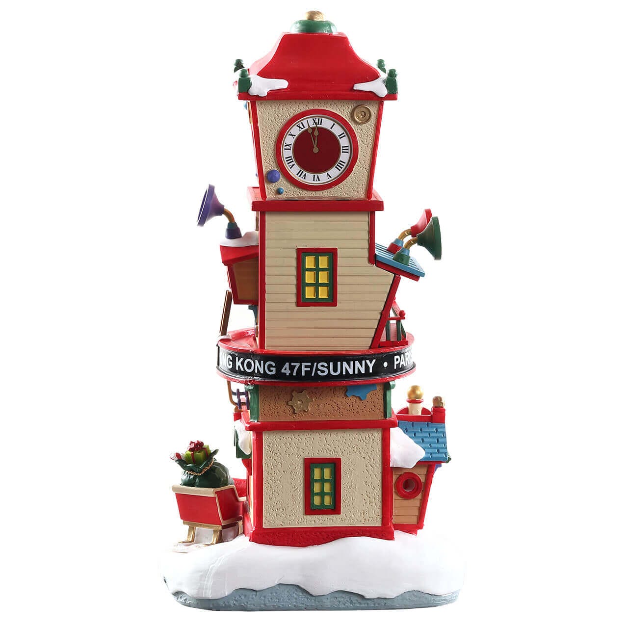 lemax-countdown-clock-tower-weihnachtsdorf-tischdekoration image 4