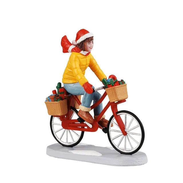 lemax-gifts-to-go-m-dchen-mit-fahrrad-miniatur-figur image 1