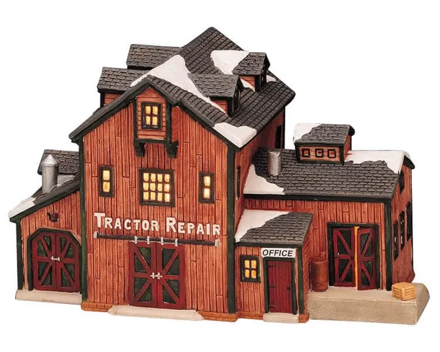 lemax-tractor-repair-shed-miniatur-traktor-werkstattschuppen image 1