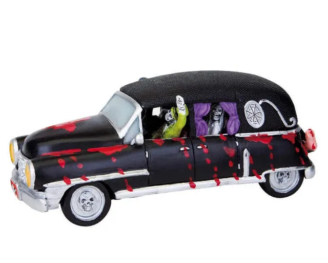 lemax-haunted-hearse-spooky-town-fahrzeug image 1