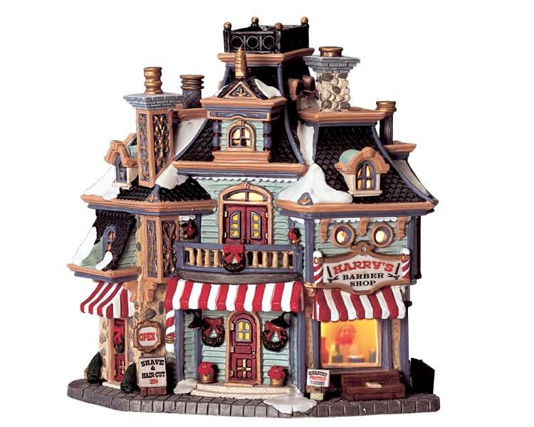 lemax-harry-s-barber-shop-miniatur-geb-ude-friseursalon image 1