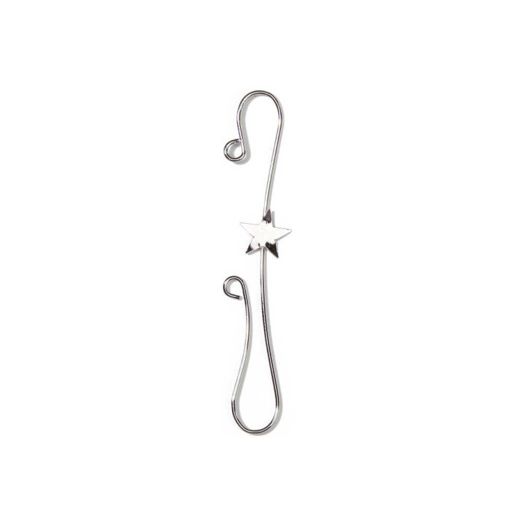 inge-glas-doppelhaken-mit-stern-kugelaufh-nger-silber-metall-7-5-cm-18-st-ck image 1