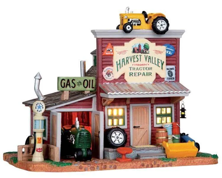 lemax-harvest-valley-tractor-repair-miniatur-werkstatt-szene image 1