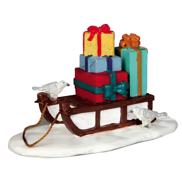 lemax-caddington-sled-with-presents-miniatur-schlitten-mit-geschenken image 1