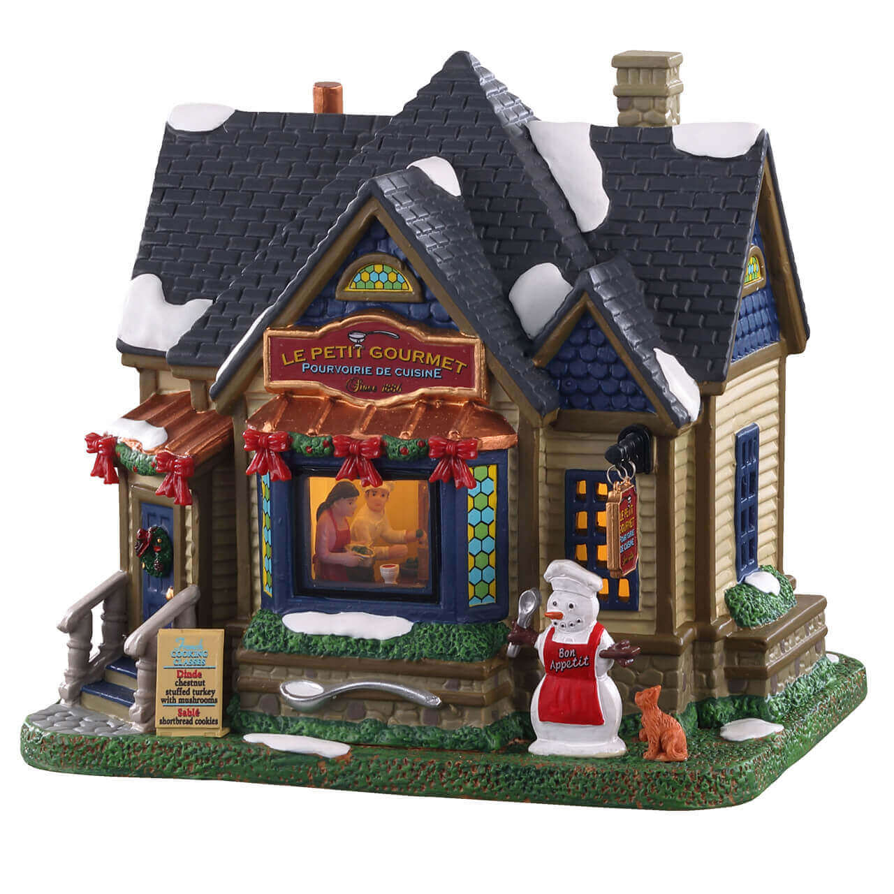 lemax-le-petit-gourmet-beleuchtetes-weihnachtshaus-restaurant image 1