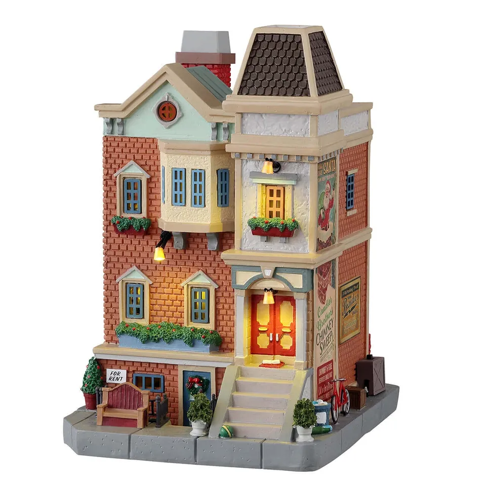 lemax-wester-st-row-house-beleuchtetes-reihenhaus-caddington-village image 1
