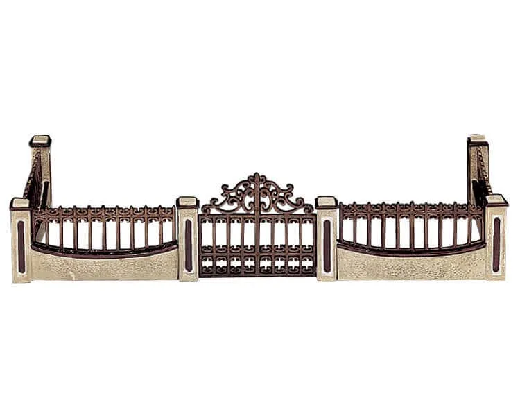lemax-iron-gate-and-wall-miniatur-tor-und-mauer-f-r-die-weihnachtsstadt image 1